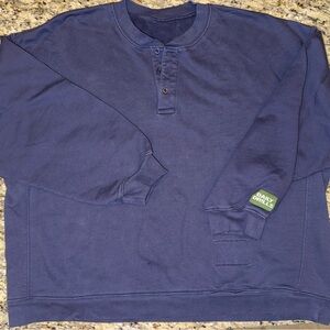 Daily Drills Navy Oversized Fleece Button Crew  XS/s NAVY